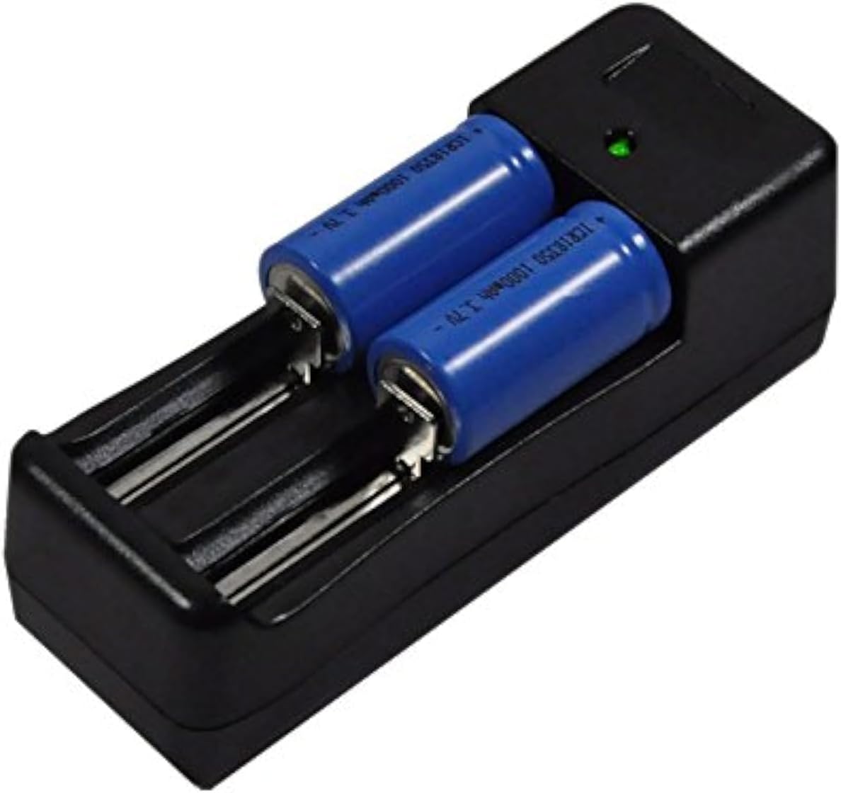 2X Battery+Universal Dual Charger for 3.7v Li-ion Top Flat Rechargeable 18350 LED Torch Flashlight Laser Pointer Pen 3C s1a