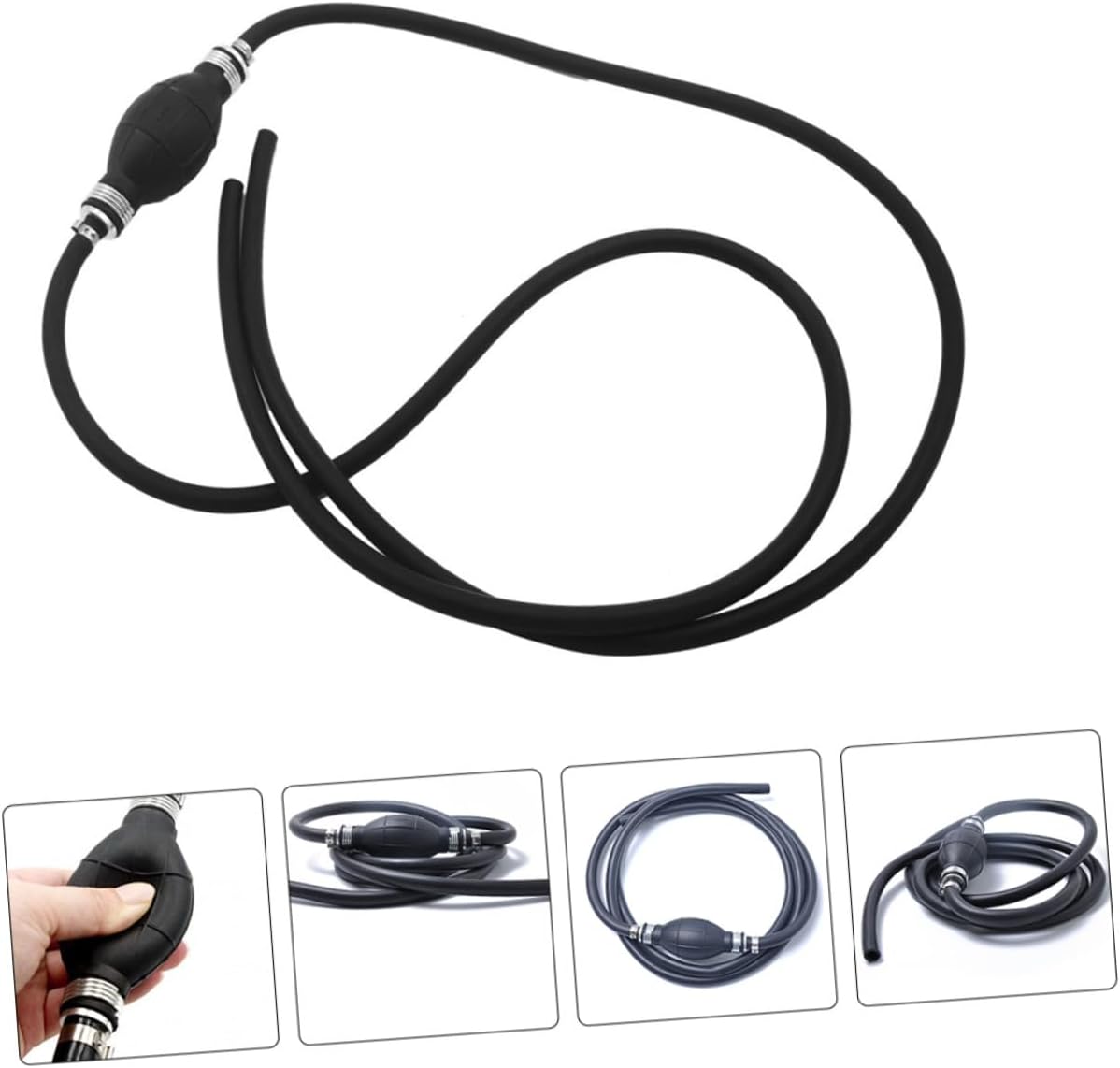 Manual Oil Pump Hand Gasoline Transfer Hose with One-way Valve for Vehicle Refueling and Fluid Extraction Easy Operation Fuel Siphon Pump for Oil Water