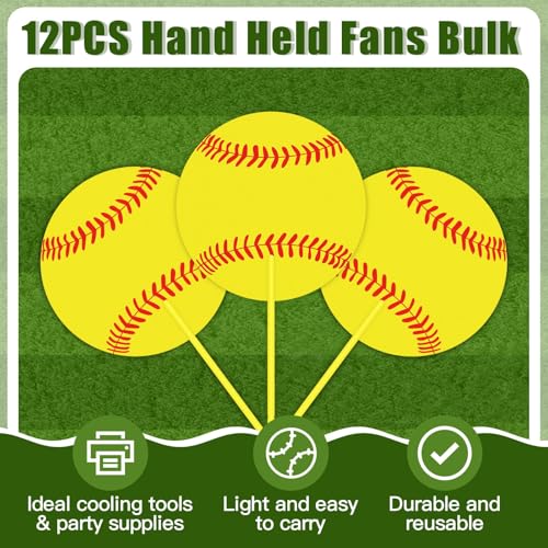 image for AKAIXI Softball Handheld Fans Decorative Fans - 12 PCs Hand held Fans 