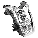 Mallofusa Motorcycle Front Headlight Headlamp Assembly Compatible for Kawasaki ER-6N 2009 2010 Clear Lens