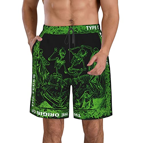 Type Music O Negative Mens Swim Trunks Swim Shorts with Mesh Lining Beach Shorts Bathing Suits