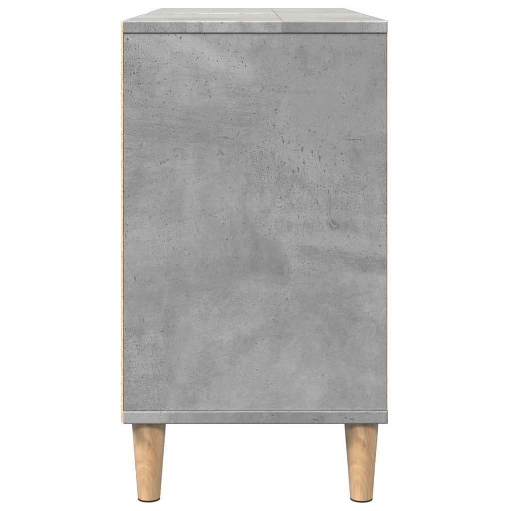Mueble de baño de hormigón, color gris, 80 x 33 x 60 cm, material de madera con 4 estantes abiertos y 1 estante con puerta para baño, almacenamiento y montaje en pared
