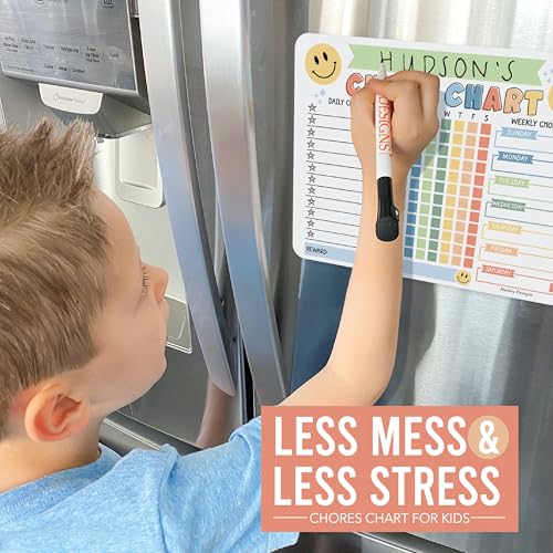 Image of Magnetic Chore Chart for Kids Dry Erase Reward Chart for Home and Classroom