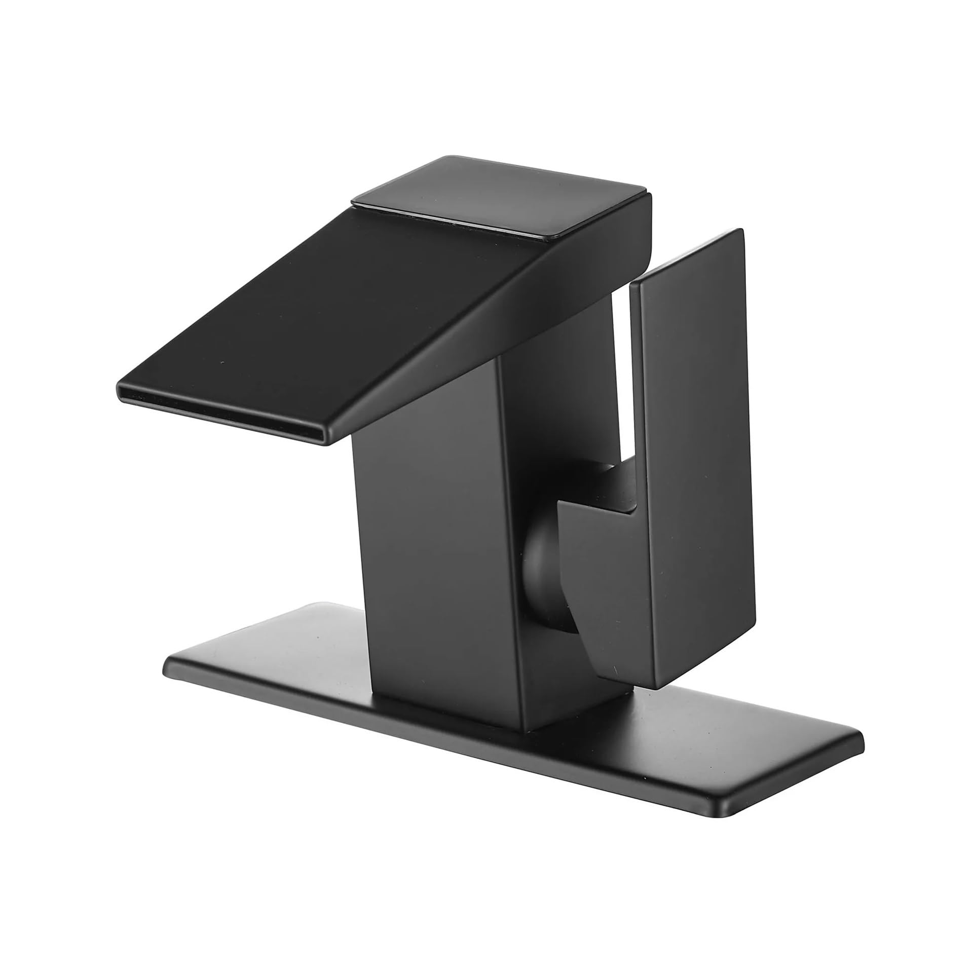 Soywim Black With Hose Waterfall Led Bathroom Faucet, Matte Black For Lavatory Vanity Basin Single Hole Handle Modern Mixer Tap,High-Pressure Resistant(Black With Hose)