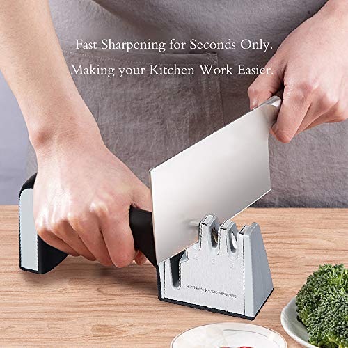 4-in-1 Kitchen Knife Sharpener,4-Stage Knife AccessoriesHelps Repair Professional Knife Sharpening Tool for Kitchen Knives