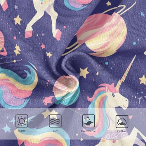 Wusikd Unicorns Stars Girls' Underwear Cotton Planets Galaxies Girls Briefs Soft Toddler Underwear 2T3