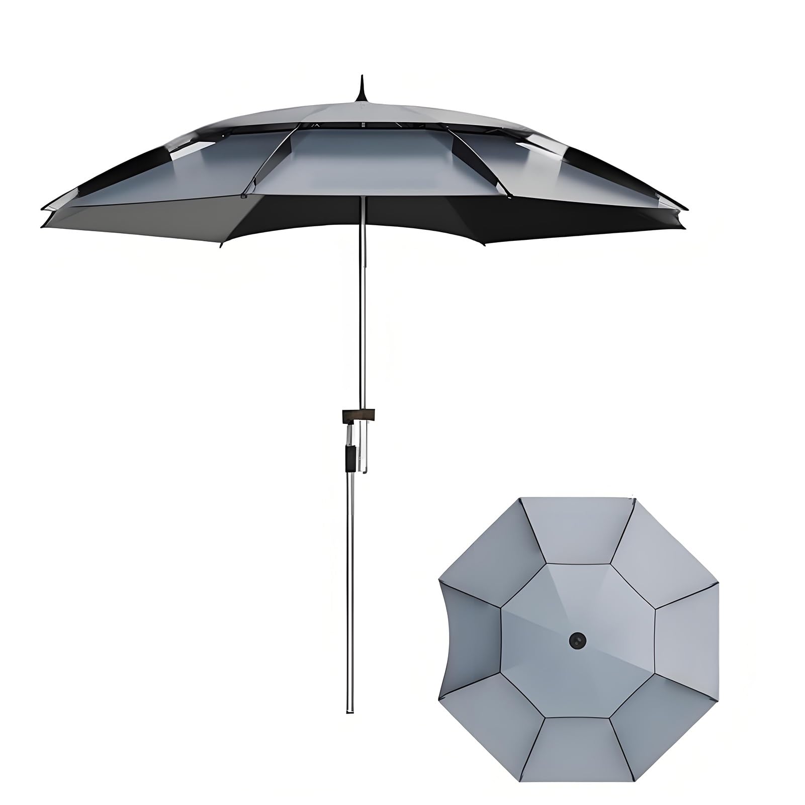 Wielofunkcyjny Parasol Ogrodowy, Parasol Wędkarski z Aluminiowym Drążkiem Uchylnym do Biwakowania, na Trawnik i Plażę(220CM/7FT)