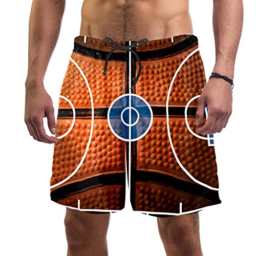 Maillots de bain pour hommes HadHfun avec short de plage sportif imprimé terrain de basket