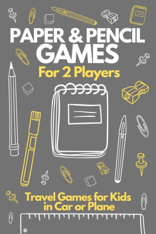 Paper & Pencil Games For 2 Players - Travel Games for Kids in Car: Activity Book for 2 Players. Tic-Tac-Toe Hangman, Dots and Boxes, Hexagon, Four in ... Travel Games for Teens in Car or at Home