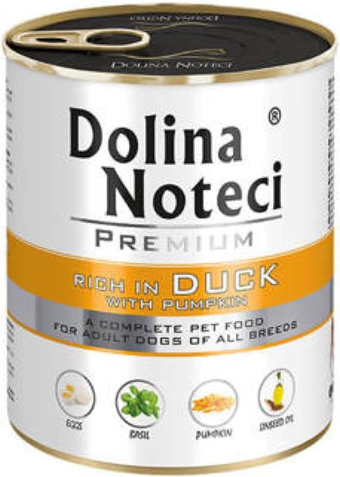 Dolina Noteci Premium – Gluten-Free Wet Dog Food 800g – High Meat Content – Natural Meal for Adult Dogs – No Artificial Additives – Omega 3 & 6 (Duck With Pumpkin, 800g)