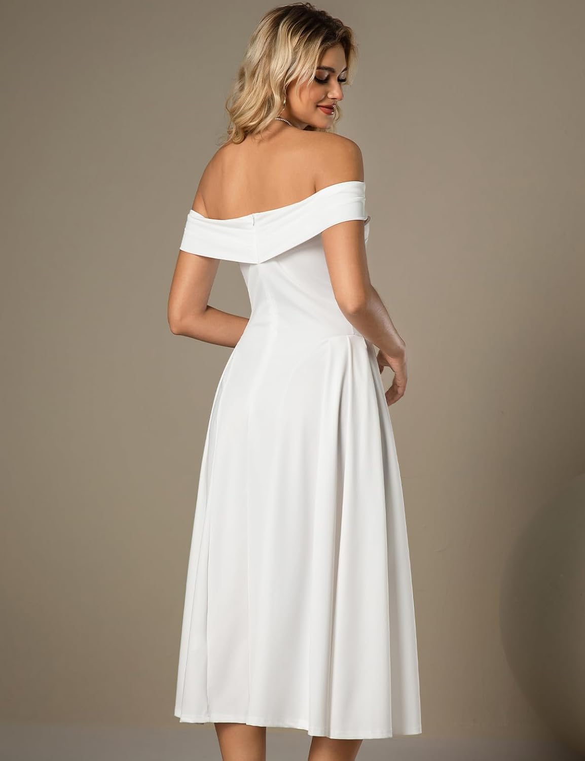 Womens Formal Dresses Off Shoulder Short Sleeve Evening Dresses Cocktail Dresses for Women - Image 4