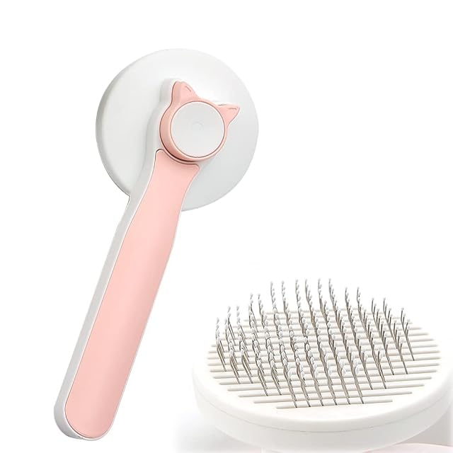 KKNE Cepillo para Gatos con Botón para Extraer los Pelos. Cepillo Quitapelos para Pelo Corto y Largo. Peine…