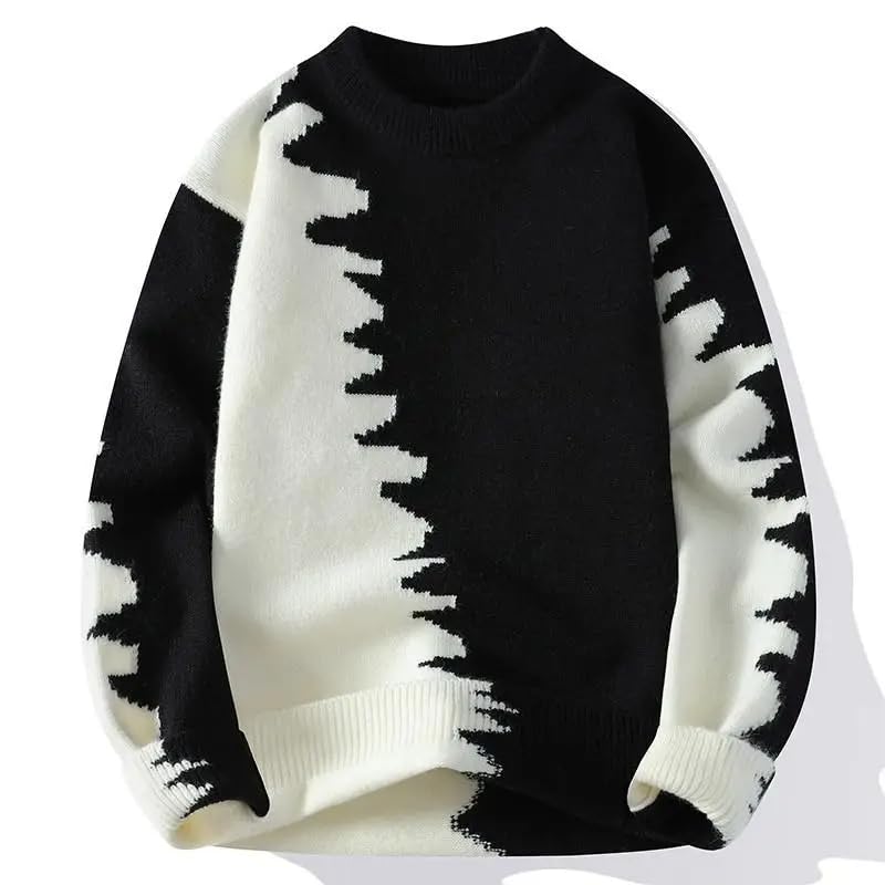 Knitted Sweaters Men's Warm Pullover Mens Casual Loose Male Jumpers3