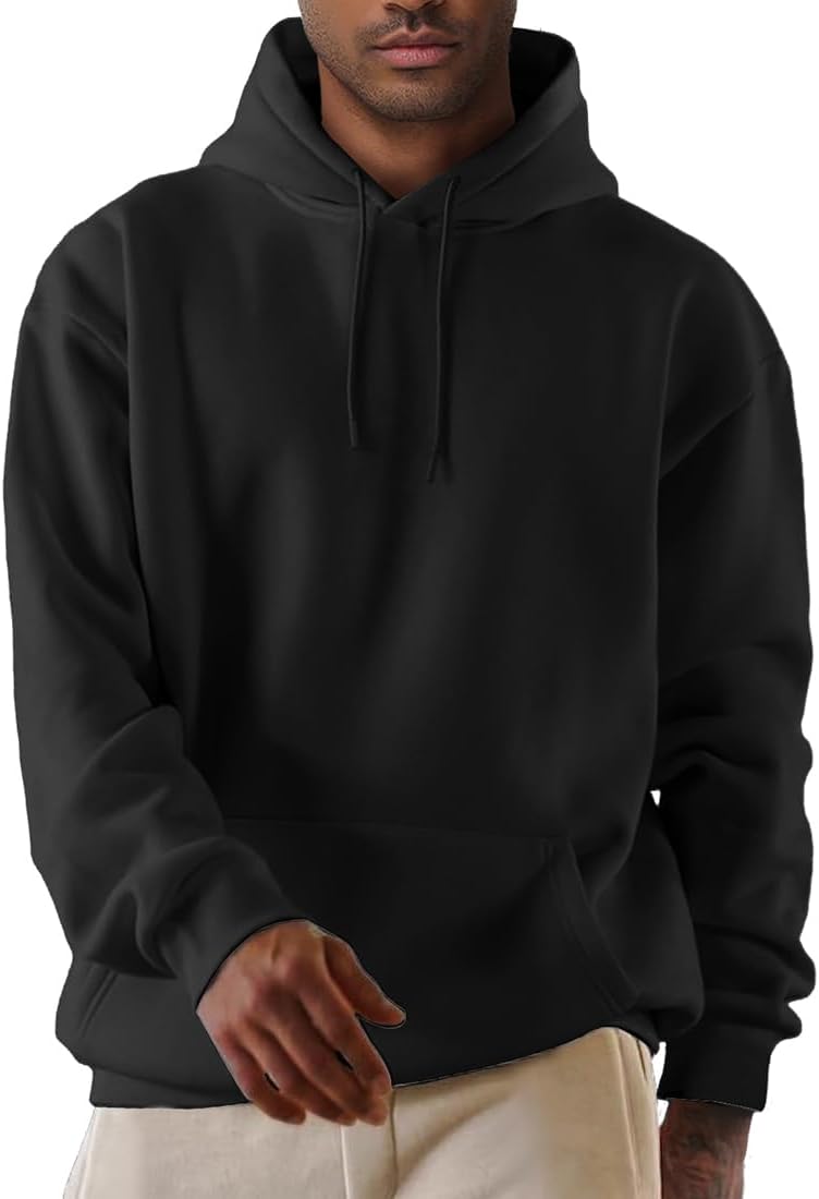 EUDOLAH Women and Men Y2K Oversized Pure Fleece Hoodie Casual Wear with Pocket Aesthetic Sweatshirt Pullover Hooded Sweater