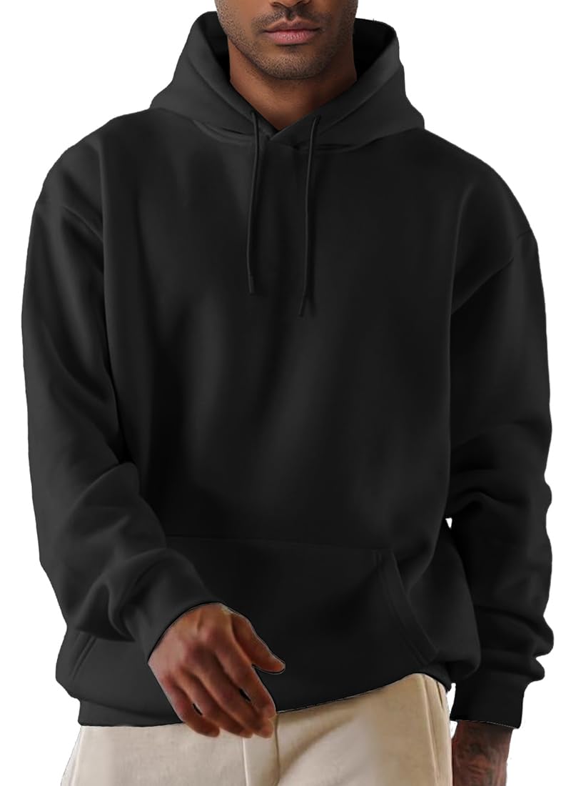 EUDOLAH Women and Men Y2K Oversized Pure Fleece Hoodie Casual Wear with Pocket Aesthetic Sweatshirt Pullover Hooded Sweater