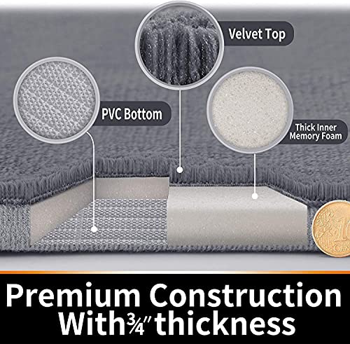 Yimobra Memory Foam Bath Mat, Super Soft Absorbent Bathroom Rug Non Slip, Quick Dry, Machine Washable Floor Carpet for Tub Shower, Home Decor Accessories, 24x17, Cream by Yimobra - Image 6
