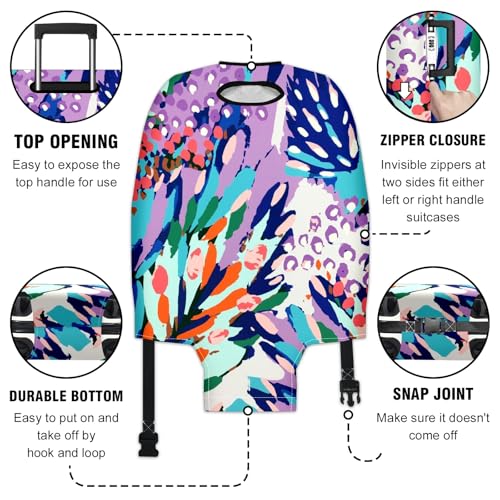 Travel Luggage Cover Suitcase Protector Scratch-Resistant Fit Not Included Suitcase Abstract Pattern L-26-28in3