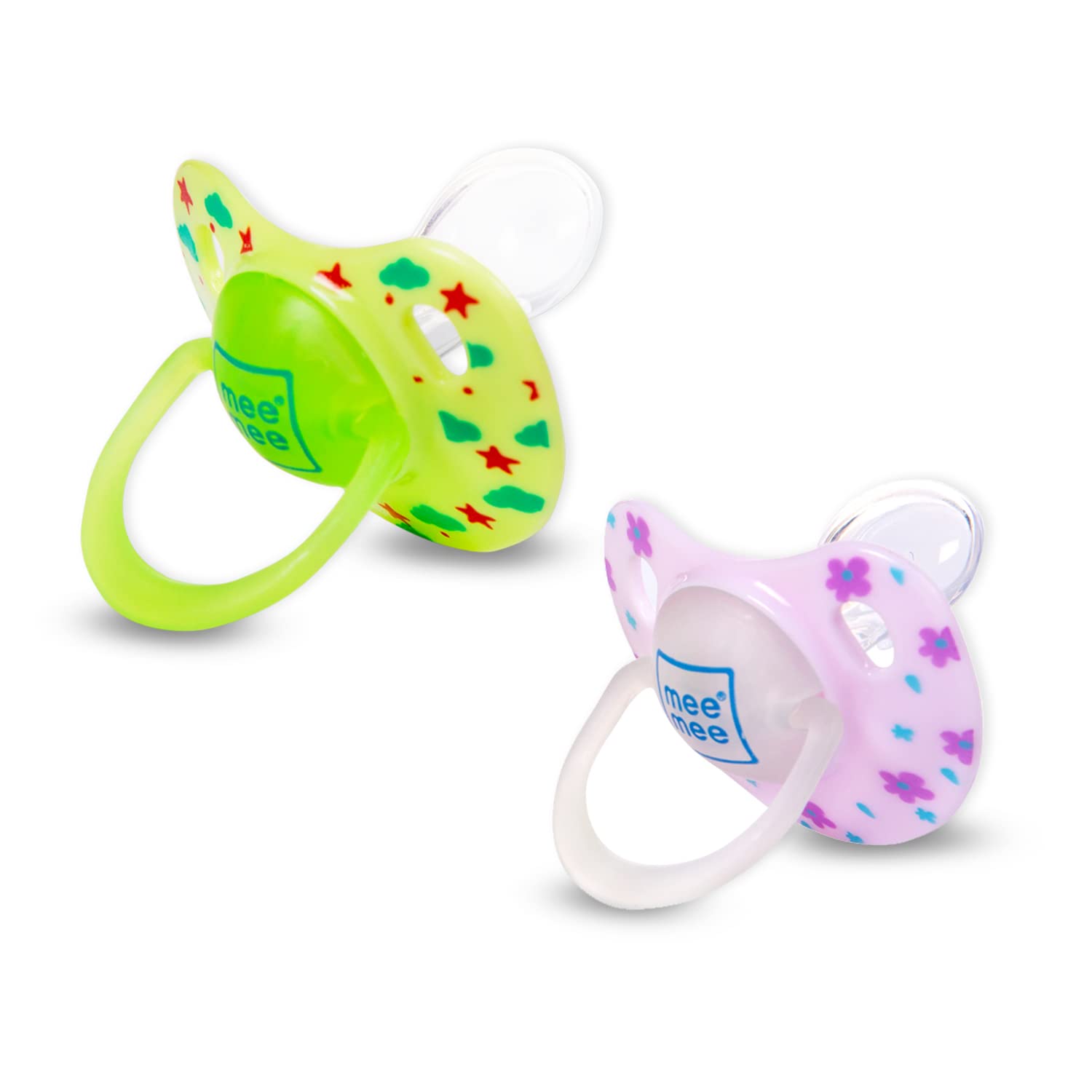 Mee Mee Baby Pacifier Pack of 2 | Ultra Light & Soft Silicone Orthodontic Design Nipple for Oral Stimulation | BPA-Free | Easy to Clean | Suitable for Infants | (Green & Pink)-picture-16