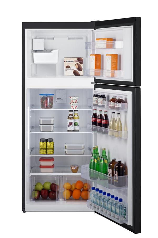 Summit 28" Refrigerator, Top Mount Freezer, Full Size, With Ice Maker, Black - CTR152BIM on Fridge.com