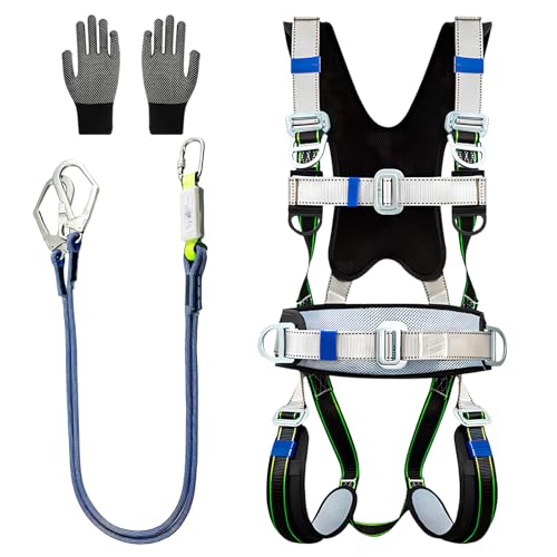 Fallschutz Komplettset, Auffanggurt Absturzsicherung Set, Tragkraft 150 kg