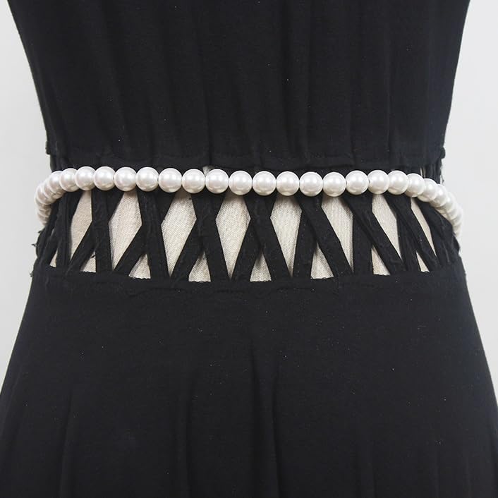 Pearl Chain Small Bag Women's Rhinestone mini Everything Belt Oblique Straddle Bag Waist Chain Accessory Trend(E)2