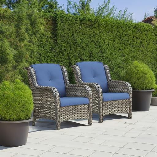 Patio-Chairs-Outdoor-Wicker-Chair-Rattan-Dining-Chairs-Porch-Chairs-Outside-Club-Chairs-with-High-Back-and-Deep-SeatingMixed-GreyBlue Patio Chairs Outdoor Wicker Chair Rattan Dining Chairs Porch Chairs Outside Club Chairs with High Back and Deep SeatingMixed GreyBlue