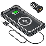 Wireless Car Charger Pad, LANSEMKU 15W Fast Wireless Charging Pad for Car, Non-Slip Smart Safe Phone Charger Mat with 20W Car Adapter, Compatible with iPhone 16 15 14 13 12 Pro Max AirPods, 30CM Cable