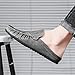 Crepuscute Men's Leather Causal Mules Lightweight Comfortable Slip On Casual Loafers Outdoor Fashion Business Dress Moccasins Driving Shoes (Grey,8.5)