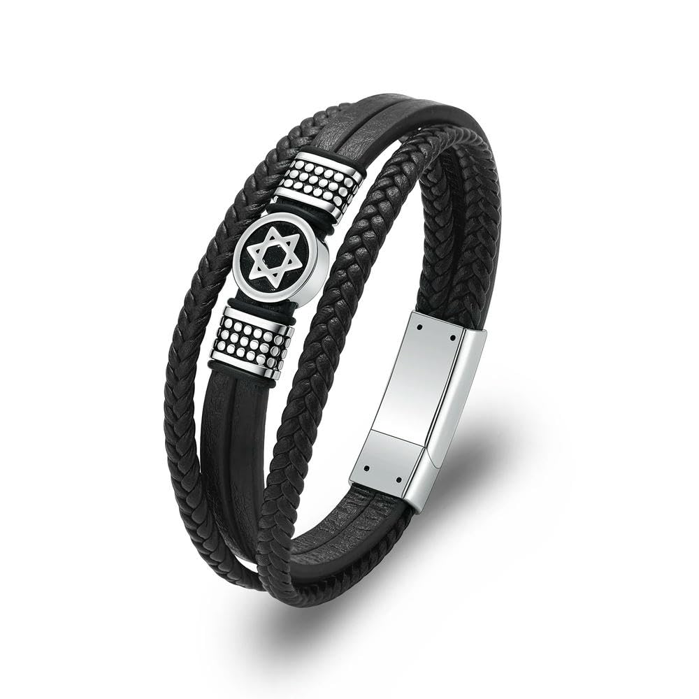 Bracelet commémoratif pour cendres avec hexagramme au style urbain
