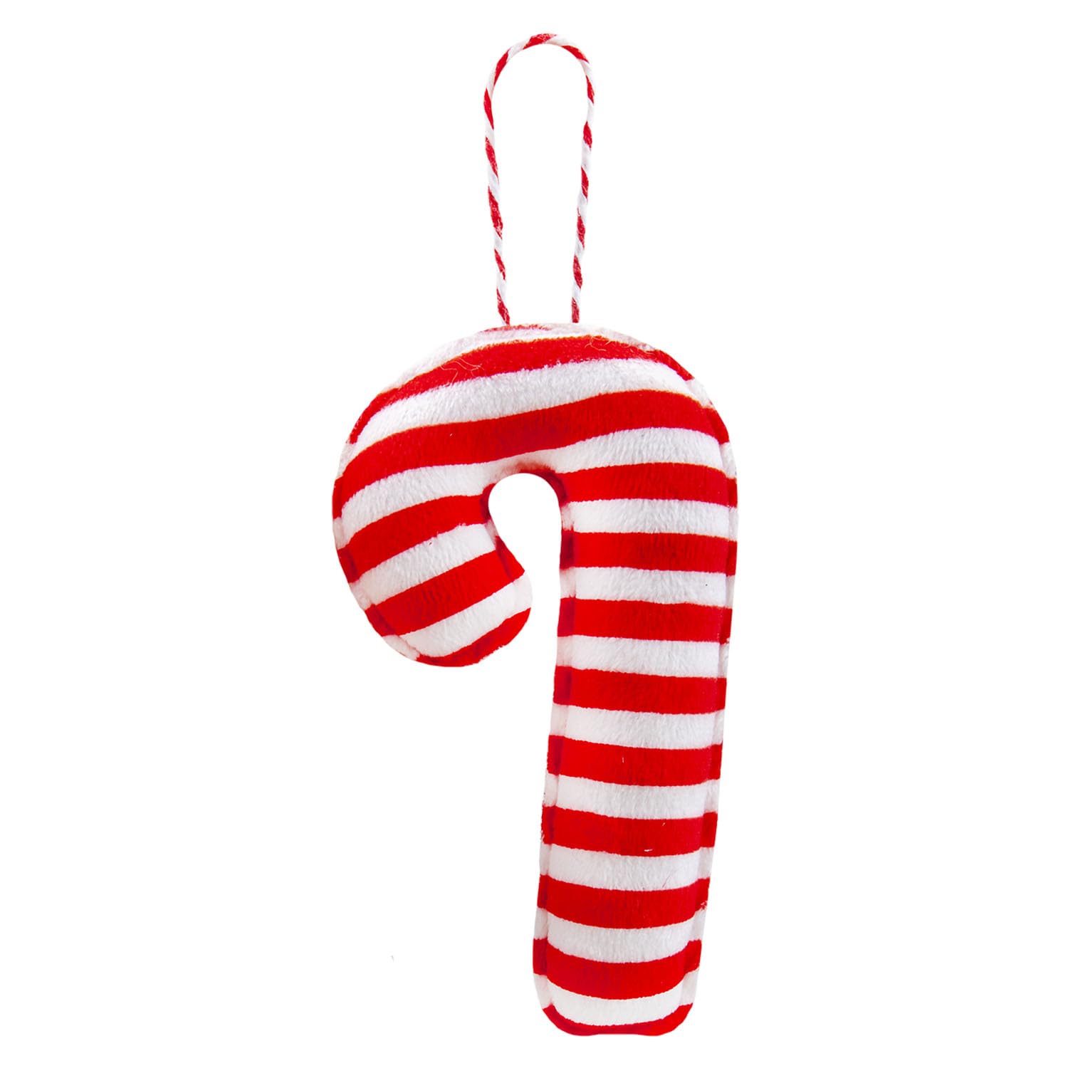 VFM e-Store - Christmas Tree Decoration Hanging Fabric Candy Cane X 1 Stocking Filler Xmas Present Celebration Festive Winter Ornaments - 12. 5cm Candy Cane