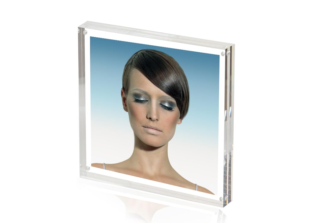 Quadro plexiglass, Quadro Blocco Fotografica Trasparente Magnetica 14 x 14 cm