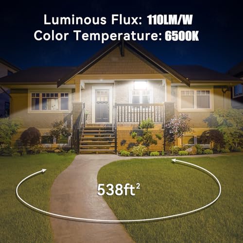 MUCLUD 4Pack LED Flood Light Outdoor,250W LED Work Light 25500lmwith 6FT US Plug,IP66 Waterproof Exterior Security Lights,6000K Daylight White Outside Floodlights Slim Design for Playground Yard