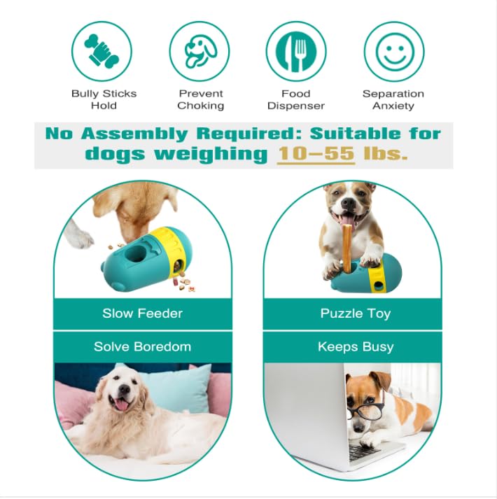 Shyllin Hundespielzeug, Intelligenzspielzeug für Hunde, 2-in-1 Bully Stick-Halter & interaktives Leckerli-Spenderspielzeug, Puzzle-Futterspender, Kong Hundespielzeug Futterausgabe, Ochsenziemer
