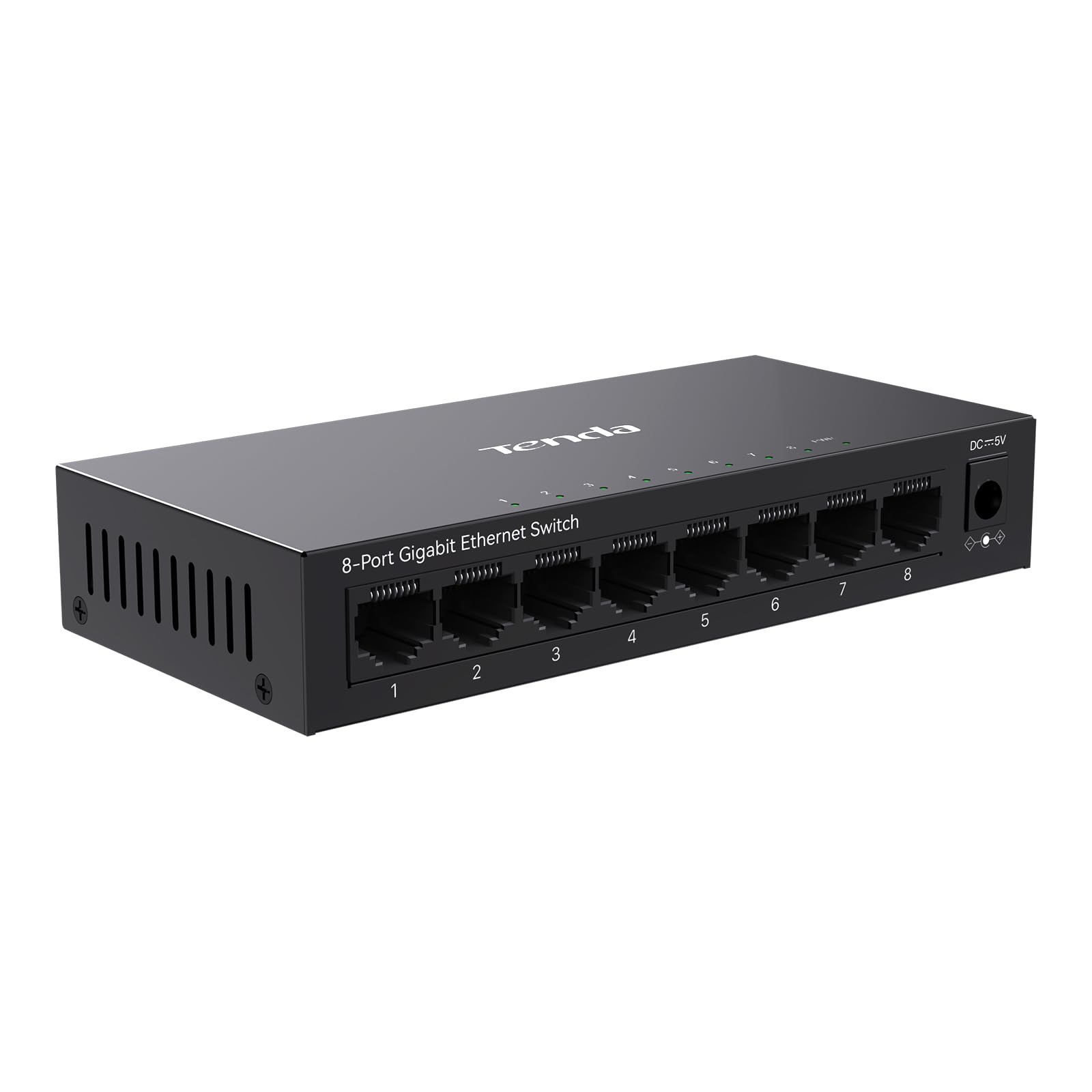 Tenda Switch Ethernet 8 Porte Gigabit Unmanaged TEG1008M, Switch Gigabit 10/100/1000 Mbps, IGMP Snooping, 802.1p/DSCP QoS, Hub Ethernet, Montaggio Desktop o a Parete, Plug & Play, Guscio di Metallo