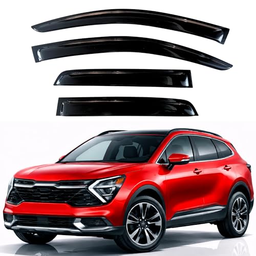 Image of KPY Rain Guards Fit for 2023-2026 Kia Sportage, Out-Channel Window Visors Vent Wind Deflectors 4PC, Car Accessories for 23-26 Sportage