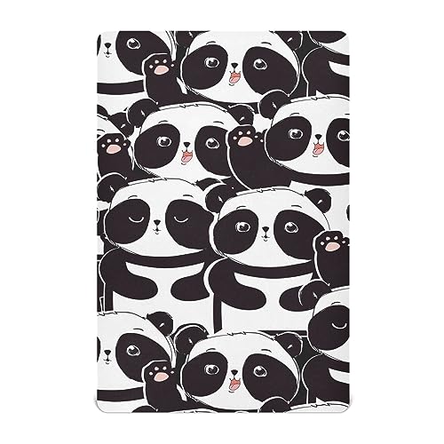 Image of TOUTU Panda Fitted Crib Sheets for Boys Girls, Soft Breathable Stretchy Mattress Cover for Standard Crib & Toddler Bed Mattress for Home,Nursery 27 X 39 in