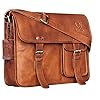 J. Wilson London Messenger Bag Mens Lederen Flapover 10 liter Distressed Donkerbruin