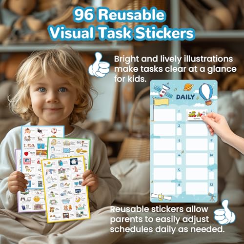 Image of JJPRO Magnetic Bedtime /Morning /Daily Routine Chart for Kids with Reward Jar-Bedtime Checklist Toddler Reward Jar,Magnetic Chore Chart for Kids,Daily Routine Reward Chart -Outer Space