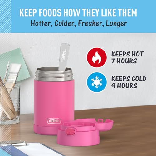Tarro de Alimentos THERMOS FUNTAINER 16 oz Rosa Neón con Cuchara