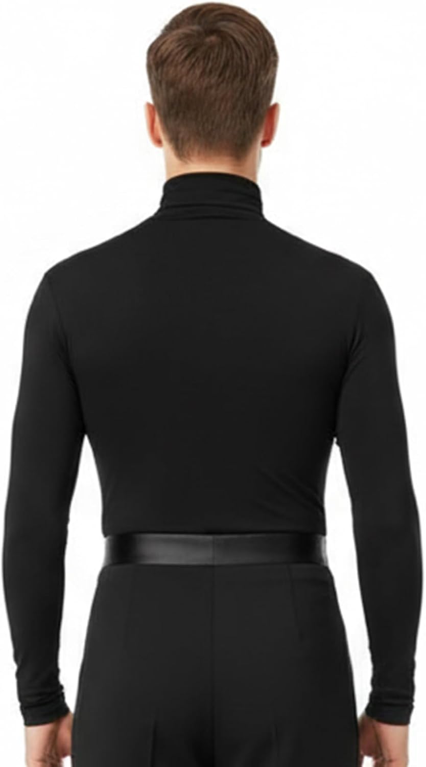 Body De Danse Homme Manches Longues Paillettes - Col V Avec Revers Pour Gymnastique, Patinage Et Ballet