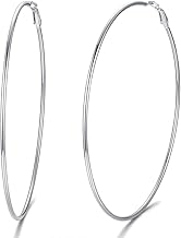 FaithHeart Edelstahl Creolen Ohrstecker mit Garnelenschnalle Hoop Ohrpiercing Damen Herren Minimalisitische Kreolen Ohrschmuck mit Hummerschnalle Ohrstecker in 30/40/70/100mm mit Geschenkebox