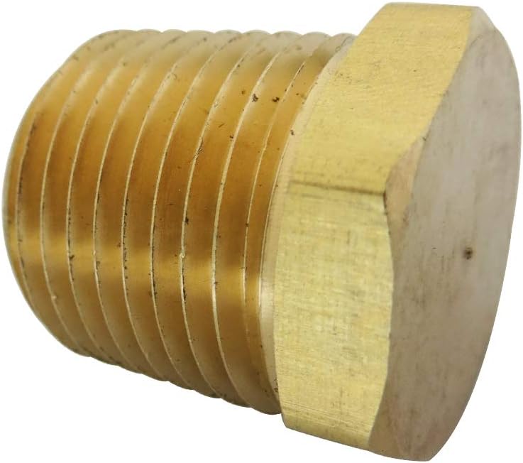 1/8" NPT Male Plug Brass Hex Head Pipe Fitting 5pcs