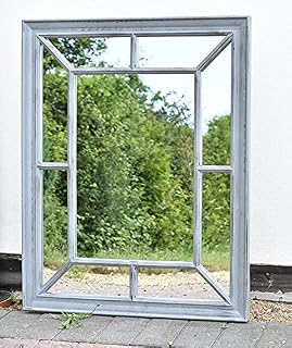 76x60Cm living mirror grey Window style wall mirror simply stylish decor mirror Elegant Addition to Your Home- Best Gift