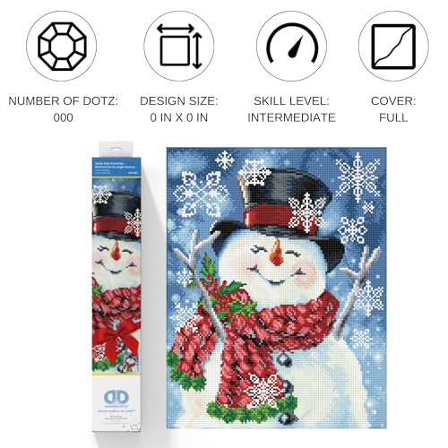 Image of DIAMOND DOTZ Joyful Jolly Snowman Diamond Painting Kits for Adults - Diamond Art Kits a Relaxing Creative Craft Kit with Dotz Gems 18x14
