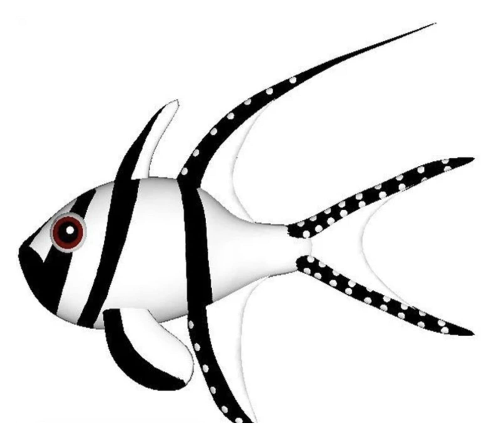 EKORAS 15M cardinalfish KITE PENDANT LINE SOFT INFLTABLE HFLY KITE (Color : Black)