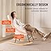 VEVOR Rocking Chair Nursery, Glider Rocking Chair with Soft Seat and High Backrest, 250 lbs Weight Capacity Teddy Fabric, Upholstered Glider Rocker Chair for Nursery, Bedroom, Living Room, Ivory White