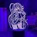 JYDNBGLS 3D Anime Lampada Luce Notturna Illusione Luce Notturna Led High School DxD Rias Gremory decorazioni per bambini camera da letto Brithday Gift Room High School DxD Manga Illuminazione
