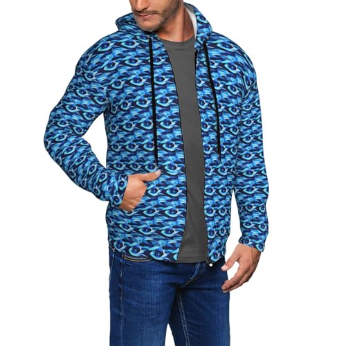 Sweat à capuche doux homme bleu contre le froid lors des loisirs extérieurs