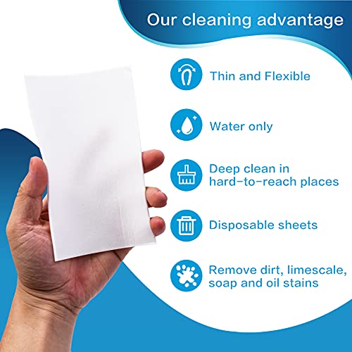 100PCS Eraser Sheets, Magic Cleaning Sponge Reusable, Thin Nano Dish Sponge Cleaner Pads Eraser Wipes for Kitchen Shoe Furniture Bathroom Shower Sink Hard-to-Reach Places - Thumbnail 3