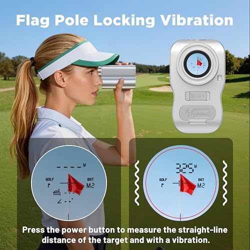 Image of 1200 Yards Golf Range Finder with External Slope Switch, Magnetic Aviation Aluminum Body, 7X Magnification Laser Rangefinder for Golf & Hunting, USGA Tournament Legal, USB-C Rechargeable & 0.5S Lock